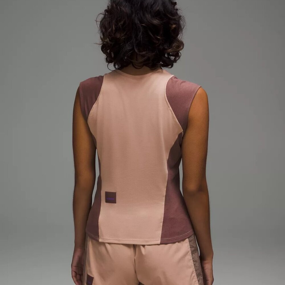 lululemon Cap Sleeve Hiking Top Pink Clay/Dark Oxide Size 4 NWT - Picture 2 of 8